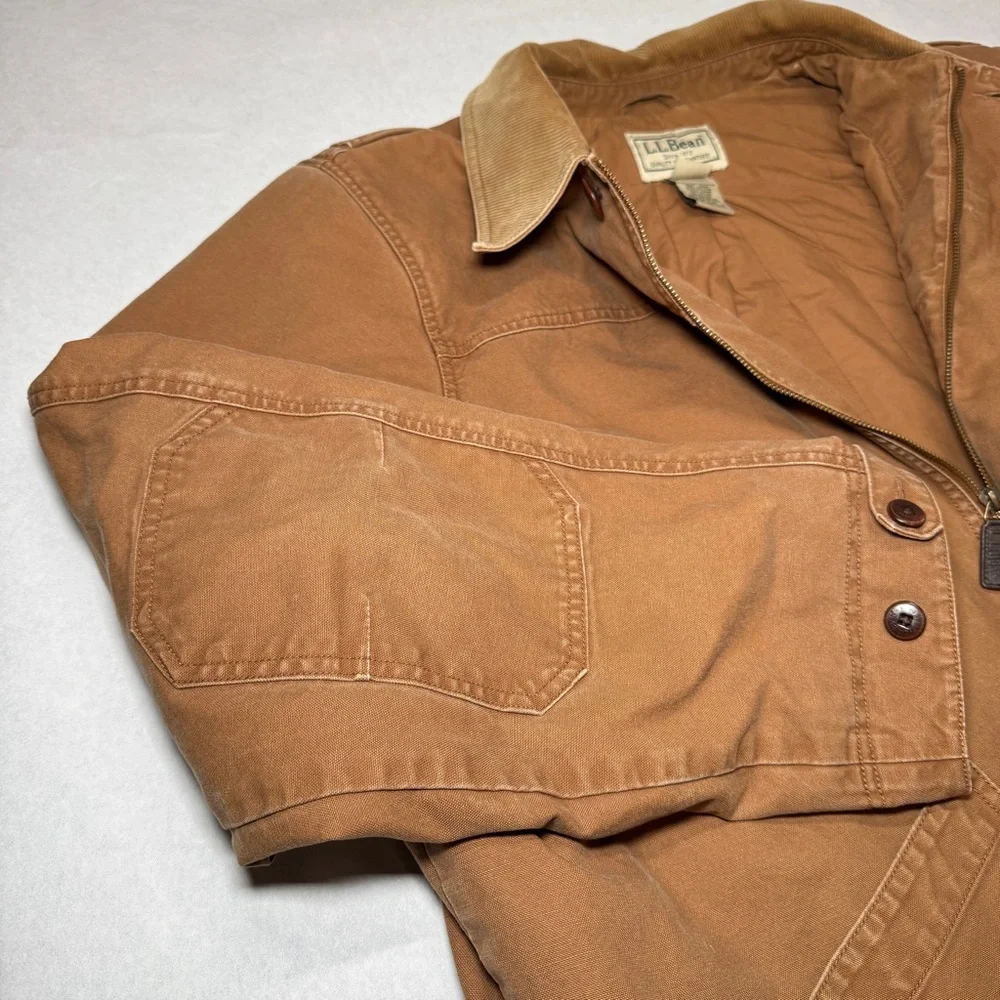 LL Bean Chore Barn Coat Field Jacket Mens Sz 2XL Corduroy Collar & Cuffs - Picture 9 of 12